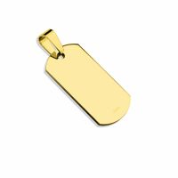 Anh&auml;nger kleines Dog Tag Gold aus Edelstahl Unisex