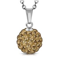 Kette Ferido Kristallkugel Silber aus Edelstahl Unisex