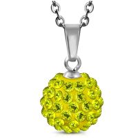 Kette Ferido Kristallkugel Silber aus Edelstahl Unisex