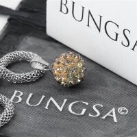 Caramellfarbener Kristall - Kette Ferido Kristallkugel Silber