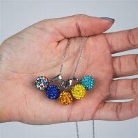 Caramellfarbener Kristall - Kette Ferido Kristallkugel Silber