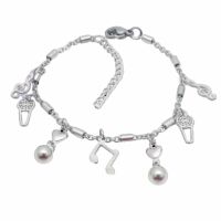 Bettelarmband Musiknote Silber aus Edelstahl Damen