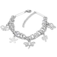 Bettelarmband Libelle Silber aus Edelstahl für Damen