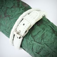 Armband geflochten weiß aus Kunstleder Unisex