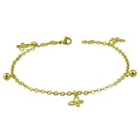 Bettelarmband Schmetterling Gold aus Edelstahl Damen