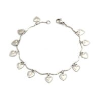 Bettelarmband Herzen Silber aus Edelstahl Damen