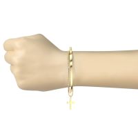 Doppelarmband Kreuz Gold aus Edelstahl Damen