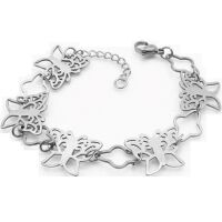 Bettelarmband Schmetterling silber aus Edelstahl Damen