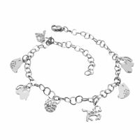 Bettelarmband Tiere & Feridokugel Silber aus...