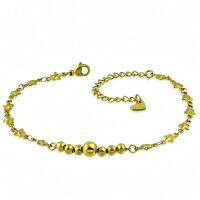 Bettelarmband Kugeln, Sterne & Herzen Gold aus Edelstahl Damen