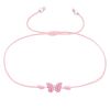 Stoffarmband pinker Schmetterling aus 925 Silber Kinder