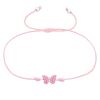 Stoffarmband pinker Schmetterling aus 925 Silber Kinder