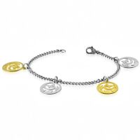 Bettelarmband Blumencharm Silber aus Edelstahl Damen