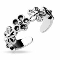 Zehenring Blumen Silber aus Messing Damen