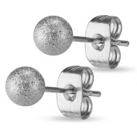 Ohrstecker sand-gestrahlt Silber aus Edelstahl Damen