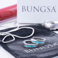 Creolen schmal mit Kristallen Edelstahl Damen