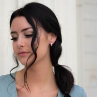 Creolen schmal mit Kristallen Edelstahl Damen