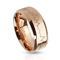 Ring Herzschlag Rosegold aus Edelstahl Unisex