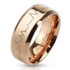 Ring Herzschlag Rosegold aus Edelstahl Unisex