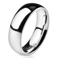 49 (15.6) Ring hochglanzpoliert Silber aus Edelstahl Unisex