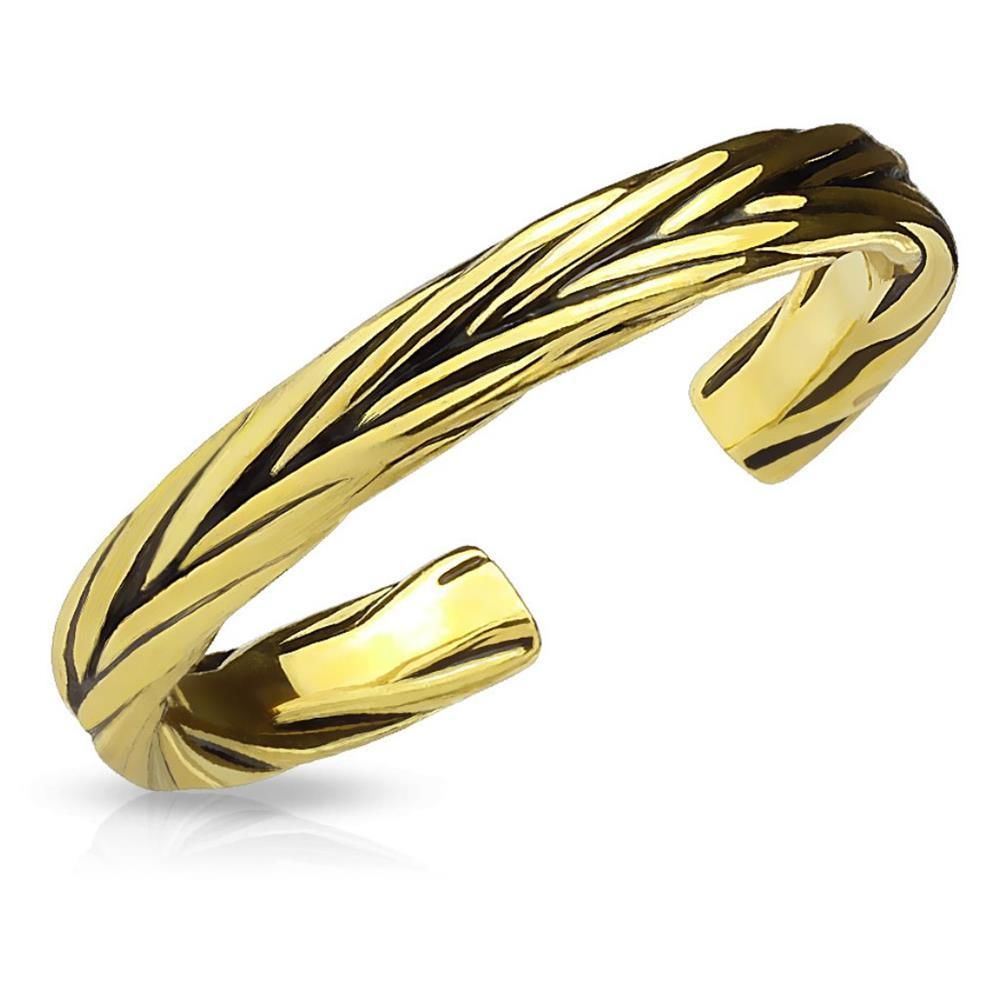 Gold - Toe Ring verziert f&uuml;r Damen ~IN 3 FARBEN W&Auml;HLBAR~ silber gold ros&eacute; (Zehring Fussschmuck Fussring Toe-Ring Nail Ring Nagelring biegbar verstellbar)