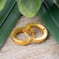Gold - Creolen schmal aus Edelstahl Damen