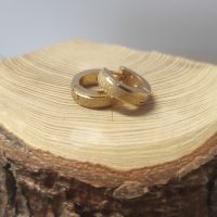 Gold - Creolen sand-gestrahlt 4mm aus Edelstahl Damen