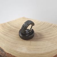 Schwarz - Creolen sand-gestrahlt 4mm aus Edelstahl Damen