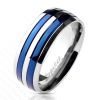 49 (15.6) - Ring Streifen Blau aus Titan Unisex