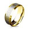 49 (15.6) - Ring Kreuz & Gebetstext Gold aus Edelstahl Unisex