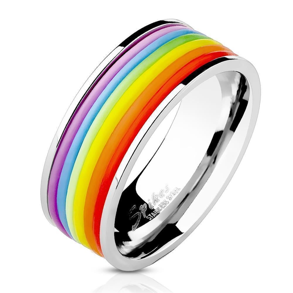 62 (19.7) - Ring Rainbow Bunt aus Edelstahl Unisex
