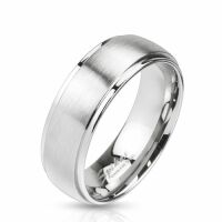 49 (15.6) Ring mit zwei Außenringen Silber aus Edelstahl Unisex
