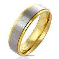52 (16.6) Ring Verlobungsring Paarring zweifarbig aus Edelstahl Unisex