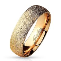 67 (21.3) Rosegoldener sand-gestrahlter Ring aus Edelstahl Frauen & Männer 49-70