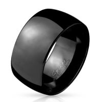 60 (19.1) Ring breit glänzend Schwarz aus Edelstahl Herren