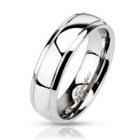 49 (15.6) Ring schmale Aussenringe Silber aus Edelstahl Unisex