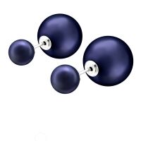 Ohrstecker Doppelperlen Kristall aus 925 Silber Damen