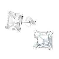 Ohrstecker quadratisch aus 925 Silber Damen