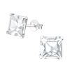Ohrstecker quadratisch aus 925 Silber Damen