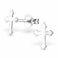 Ohrstecker Kreuz aus 925 Silber Damen