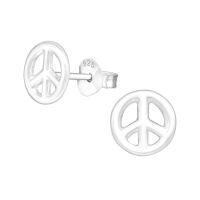 Ohrstecker Peace aus 925 Silber Unisex