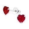 Ohrstecker rotes Kristallherz LA CRYSTALE™ Kristallen 925 Silber Damen
