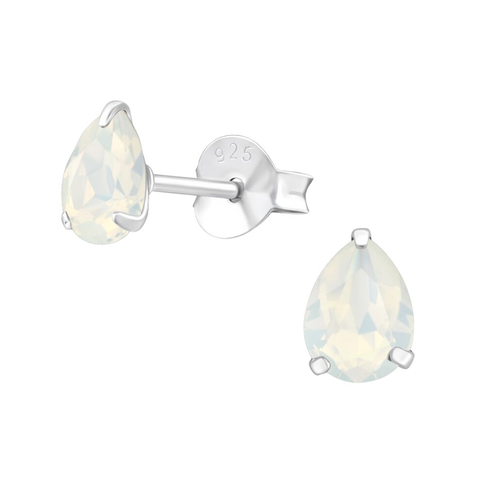 Ohrstecker Tränenform mit LA CRYSTALE™ Kristallen 925 Silber Damen