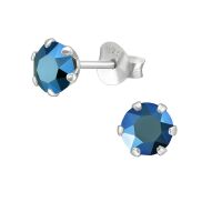 Ohrstecker mit blauem LA CRYSTALE Kristall aus 925 Silber...