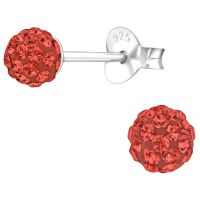 Ohrstecker LA CRYSTALE lachsfarbene Discokugel 4mm 925...