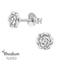 Ohrstecker Rose aus 925 Silber Damen