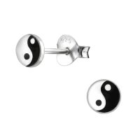 Ohrstecker Yin &amp; Yang aus 925 Silber Damen