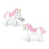 Ohrstecker Einhorn aus 925 Silber f&uuml;r Kinder