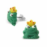 Ohrstecker Froschk&ouml;nig aus 925 Silber Kinder