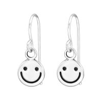 Ohrh&auml;nger lachender Smiley aus 925 Silber Damen